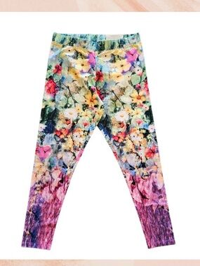 Soft Surroundings Floral Print Ankle Leggings in Multicolor Floral ~ Large